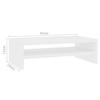 Supporto per monitor 42 x 24 x 13 cm derivati ​​del legno bianco 02_0029202
