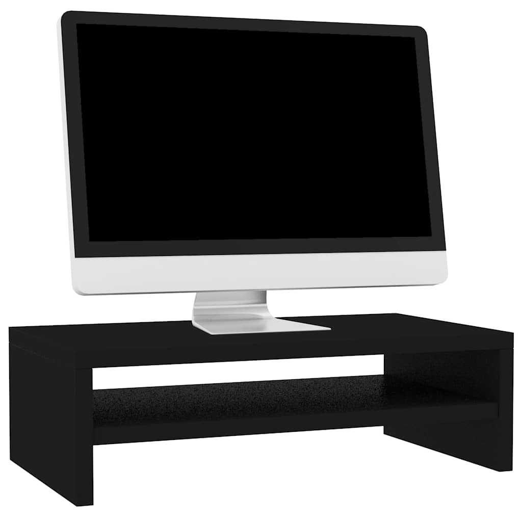Supporto per Monitor Nero 42x24x13 cm in Legno Multistrato 800217