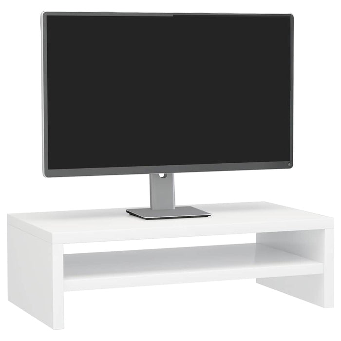 Supporto Monitor Bianco Lucido 42x24x13 cm in Legno Multistrato 800222