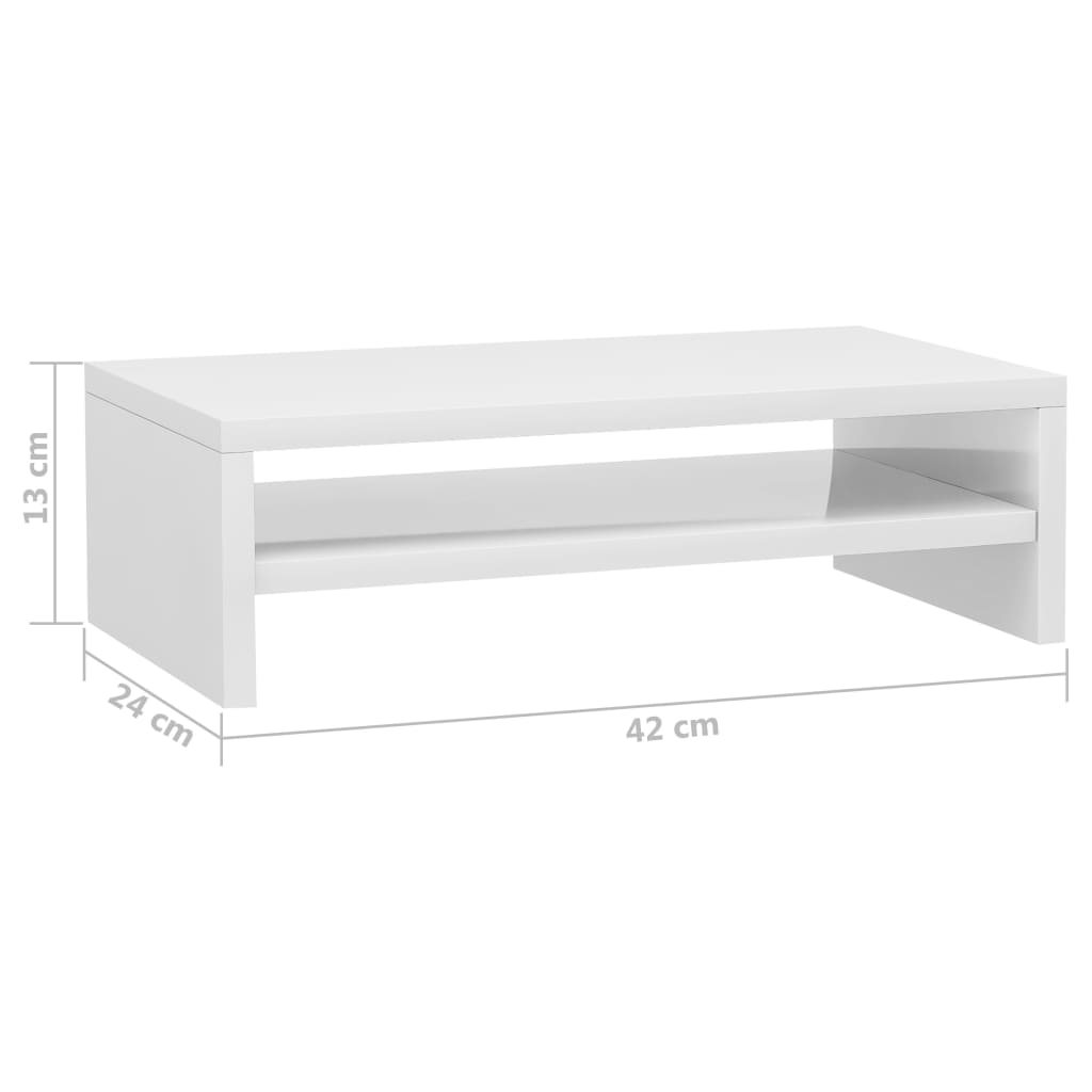 Supporto per monitor lucido 42 x 24 x 13 cm in derivati ​​del legno bianco 02_0029215
