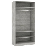 Armadio Grigio Cemento 100x50x200 cm in Legno Multistrato 800229