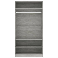 Armadio Grigio Cemento 100x50x200 cm in Legno Multistrato 800229