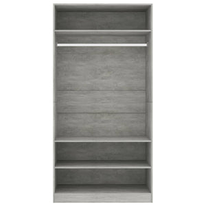 Armadio Grigio Cemento 100x50x200 cm in Legno Multistrato 800229