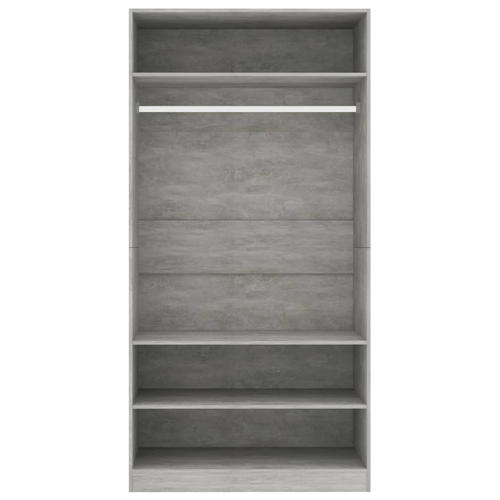 Armadio Grigio Cemento 100x50x200 cm in Legno Multistrato