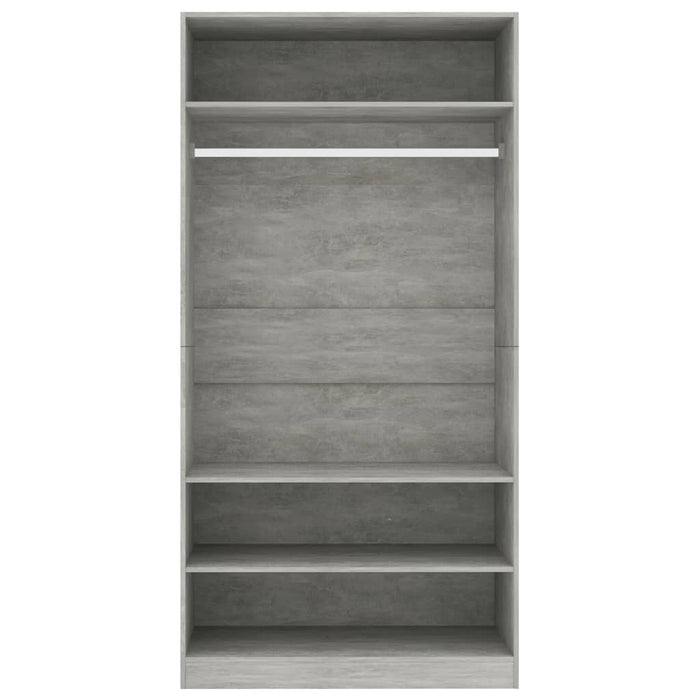 Armadio Grigio Cemento 100x50x200 cm in Legno Multistrato
