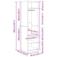 Armadio Bianco 50x50x200 cm in Legno Multistrato 800234