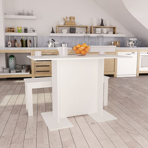 Tavolo da Pranzo Bianco 110x60x75 cm in Legno Multistrato 800243
