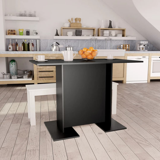 Tavolo da Pranzo Nero 110x60x75 cm in Legno Multistrato 800244