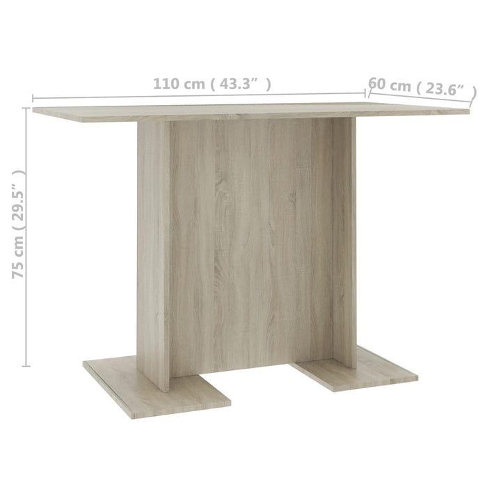 Tavolo da Pranzo Rovere Sonoma 110x60x75cm in Legno Multistrato 800246