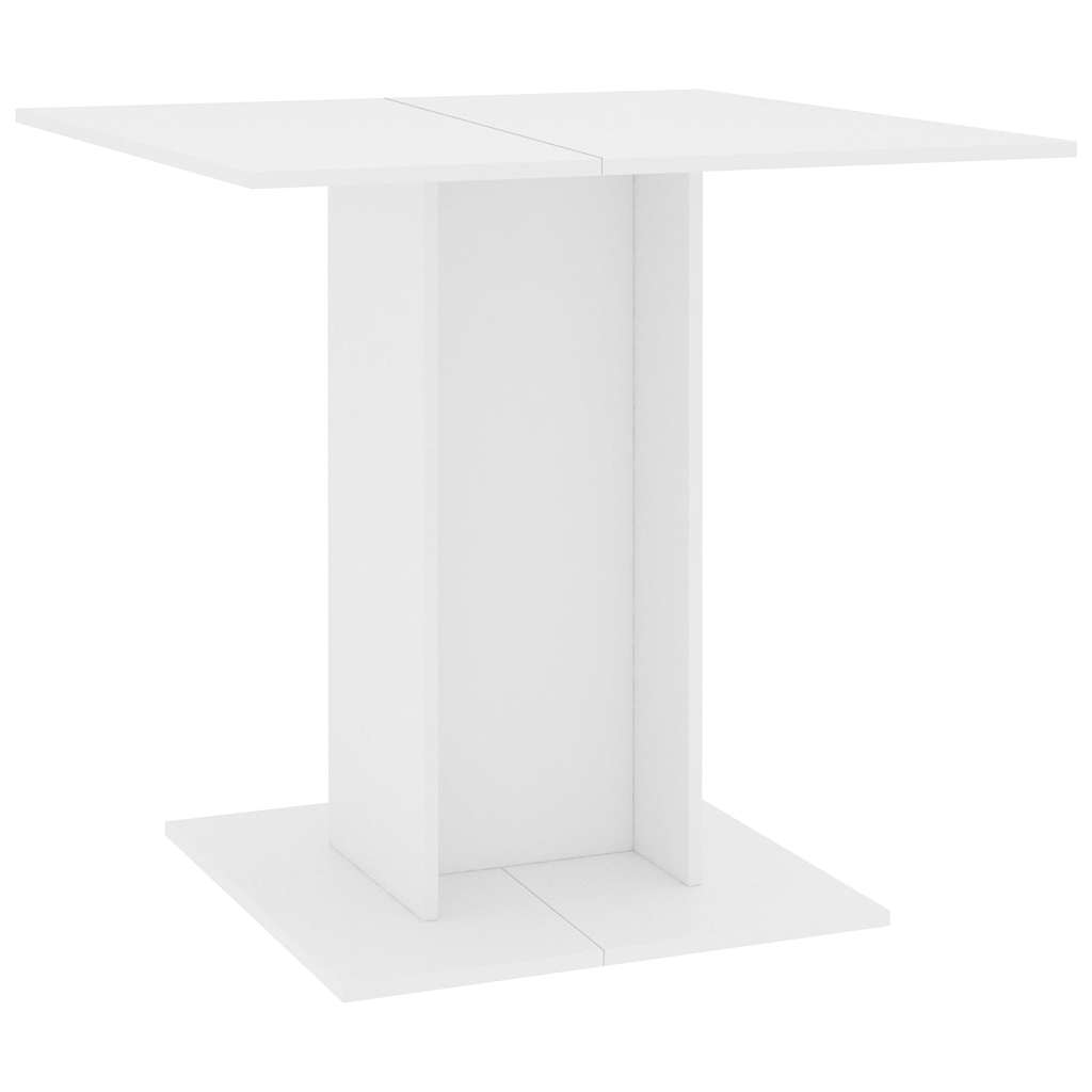 Tavolo da Pranzo Bianco 80x80x75 cm in Legno Multistrato 800252