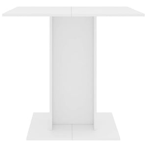 Tavolo da Pranzo Bianco 80x80x75 cm in Legno Multistrato 800252