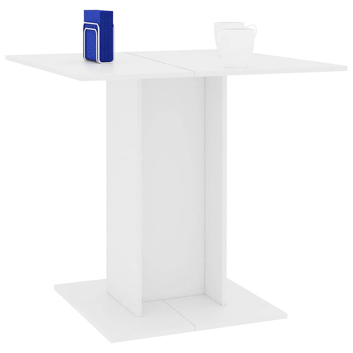 Tavolo da Pranzo Bianco 80x80x75 cm in Legno Multistrato 800252