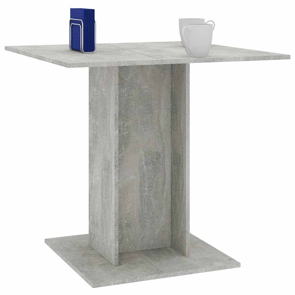Tavolo da Pranzo Grigio Cemento 80x80x75 cm Legno Multistrato 800256