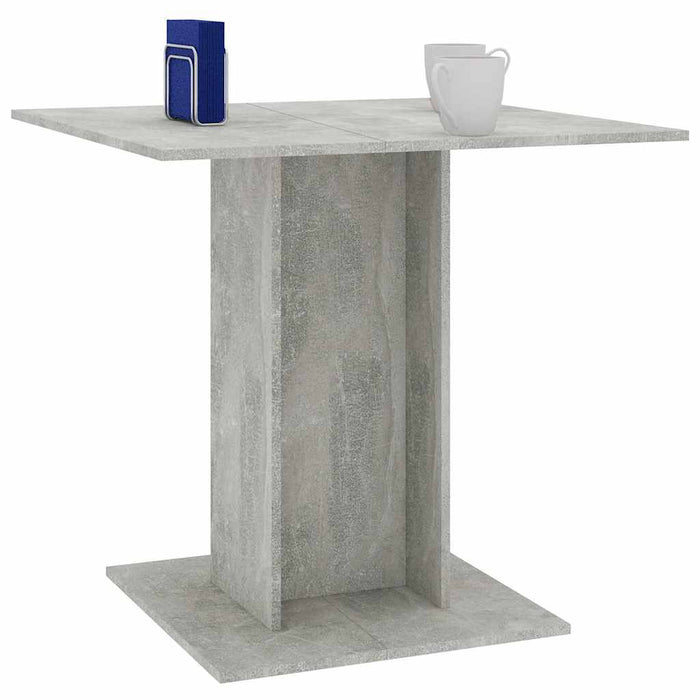 Tavolo da Pranzo Grigio Cemento 80x80x75 cm Legno Multistrato 800256