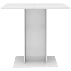 Tavolo da Pranzo Bianco Lucido 80x80x75 cm in Legno Multistrato 800258