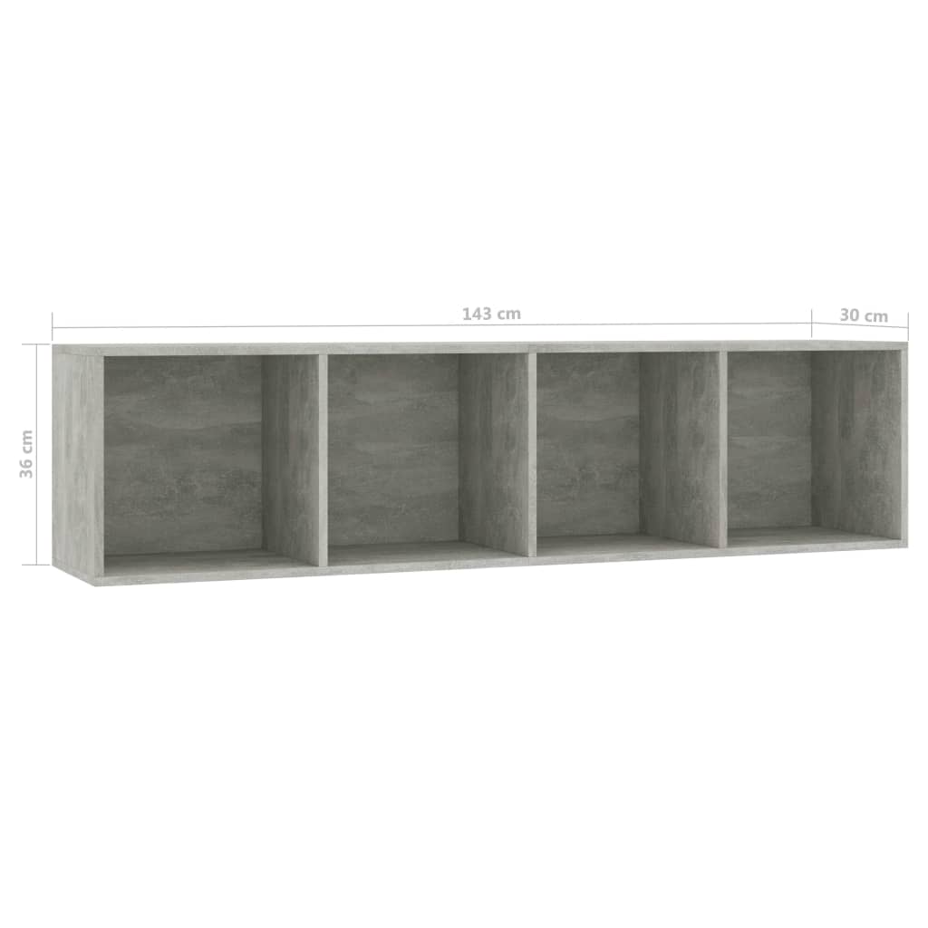 Libreria/Mobile TV Grigio Cemento 143x30x36 cm cod mxl 33032