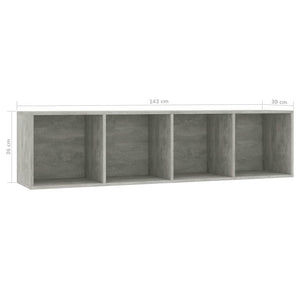 Libreria/Mobile TV Grigio Cemento 143x30x36 cm cod mxl 33032