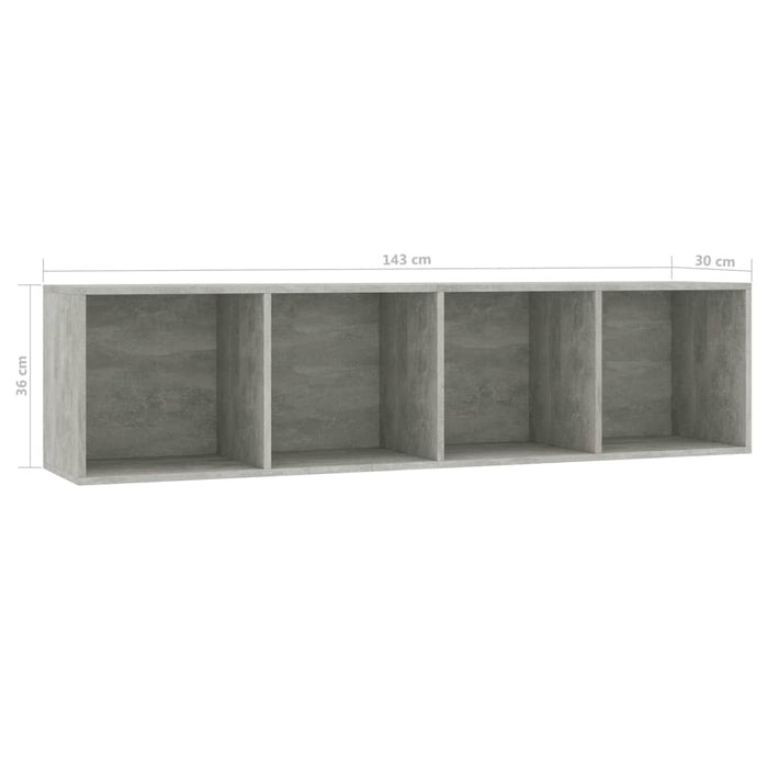 Libreria/Mobile TV Grigio Cemento 143x30x36 cm cod mxl 33032