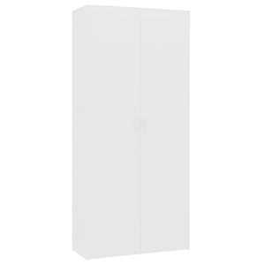 Scarpiera Bianca 80x35,5x180 cm in Legno Multistrato 800288