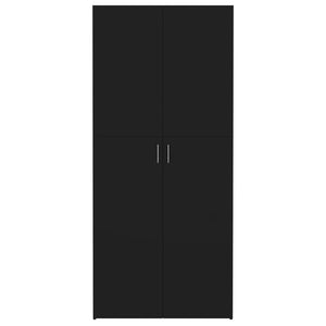 Scarpiera Nera 80x35,5x180 cm in Legno Multistrato 800289