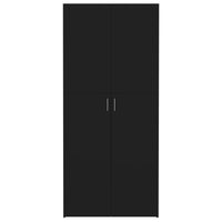 Scarpiera Nera 80x35,5x180 cm in Legno Multistrato 800289