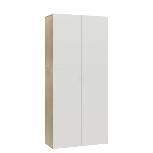 Scarpiera Bianca Rovere Sonoma 80x35,5x180cm Legno Multistrato 800293