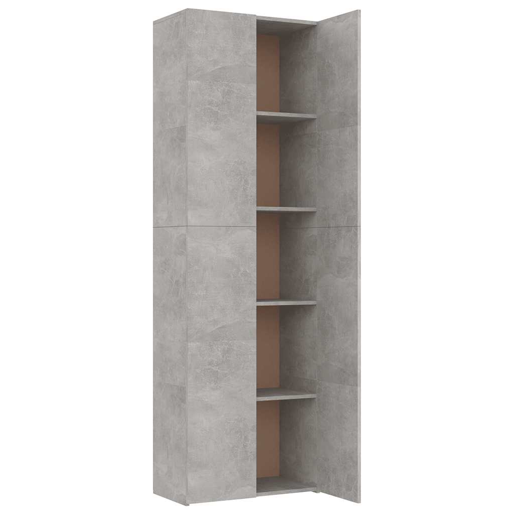 Armadio da Ufficio Grigio Cemento 60x32x190cm Legno Multistrato 800301