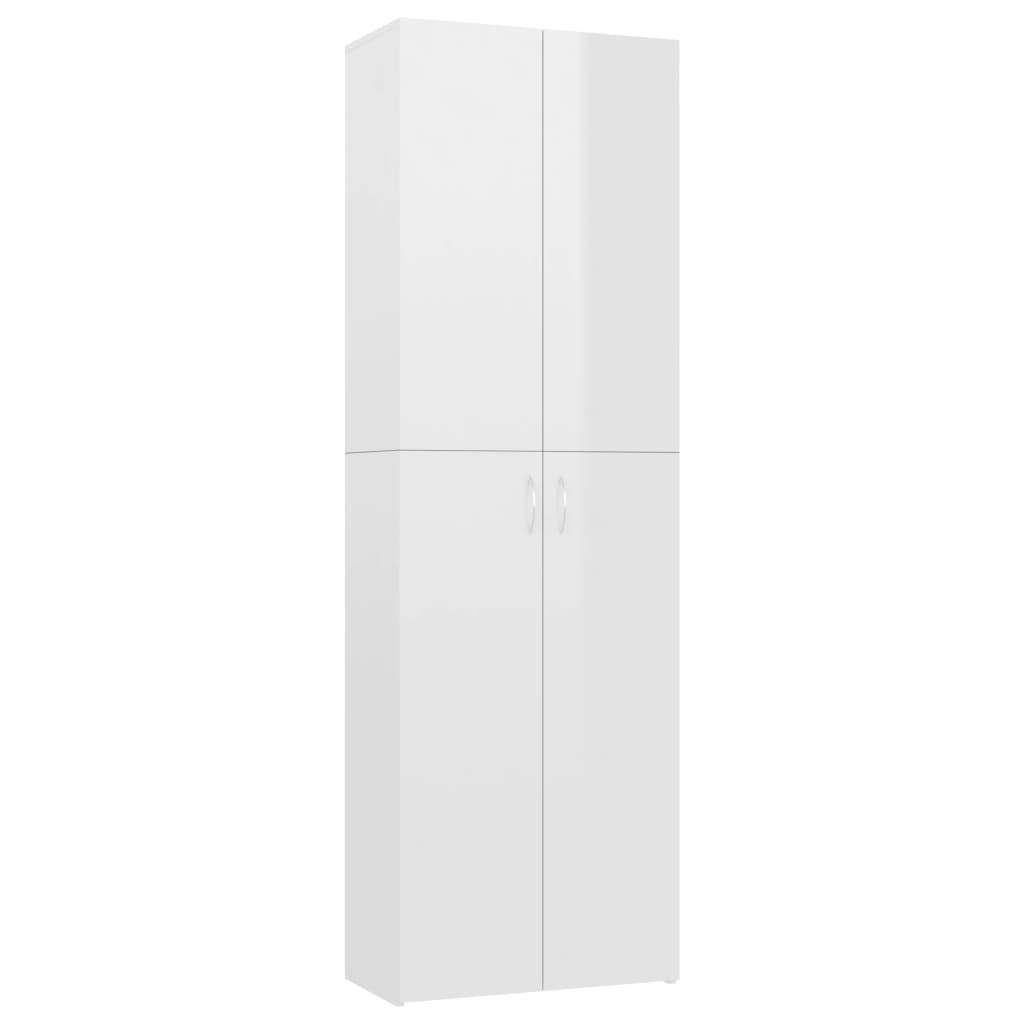Armadio per Ufficio Bianco Lucido 60x32x190cm Legno Multistrato 800303