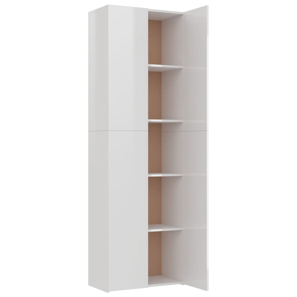 Armadio per Ufficio Bianco Lucido 60x32x190cm Legno Multistrato 800303
