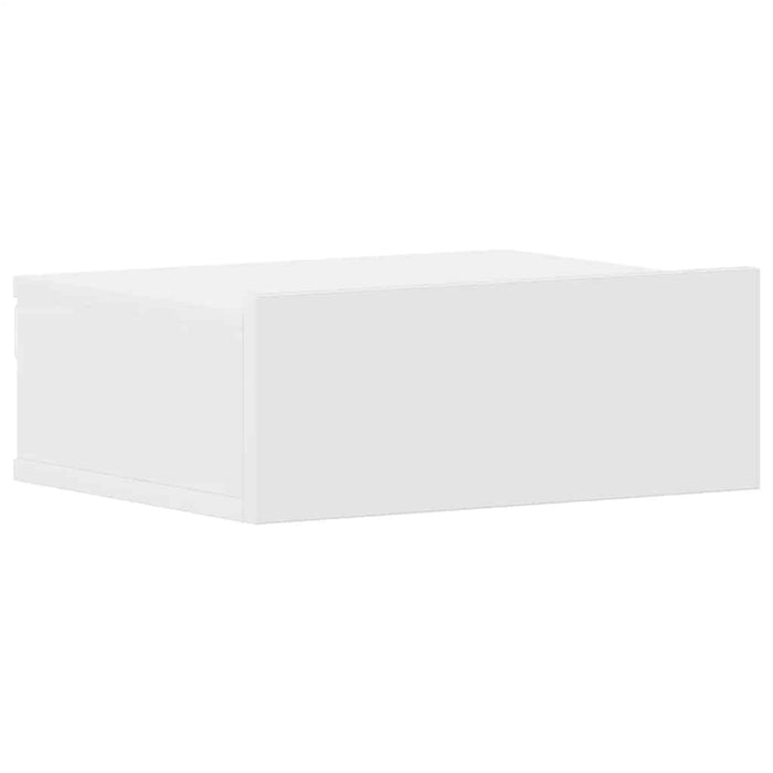 Comodino Pensile Bianco 40x30x15 cm in Legno Multistrato 800306