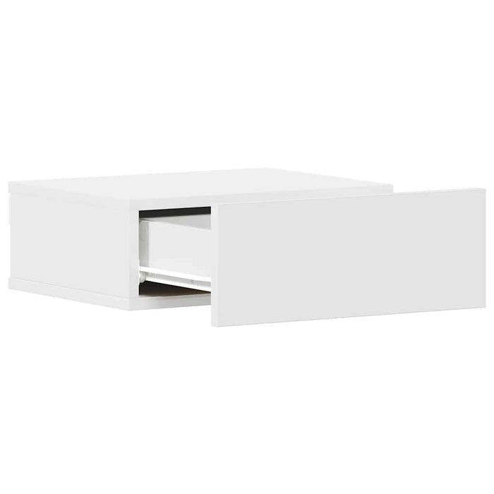 Comodino Pensile Bianco 40x30x15 cm in Legno Multistrato 800306