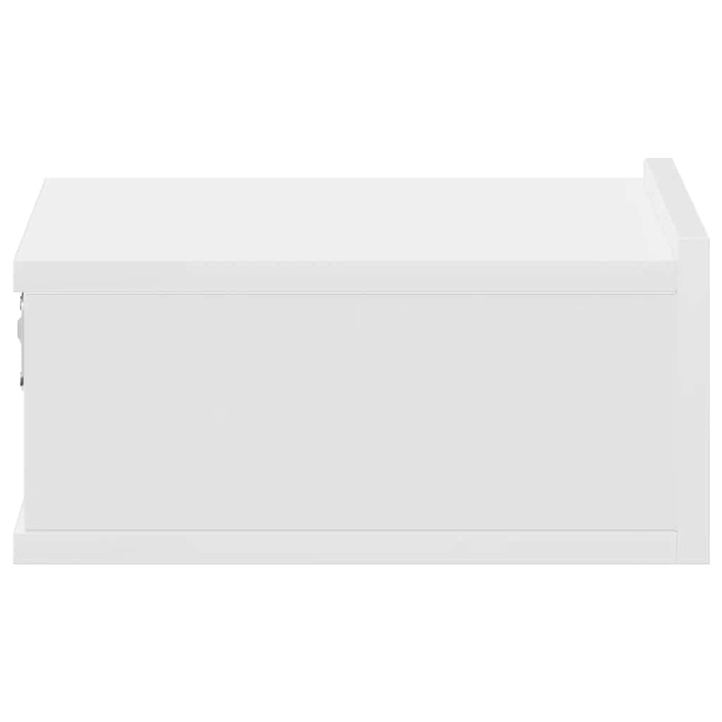 Comodini Pensili 2pz Bianchi 40x30x15 cm in Legno Multistrato 800307