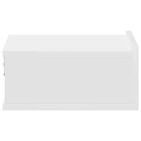 Comodini Pensili 2pz Bianchi 40x30x15 cm in Legno Multistrato 800307