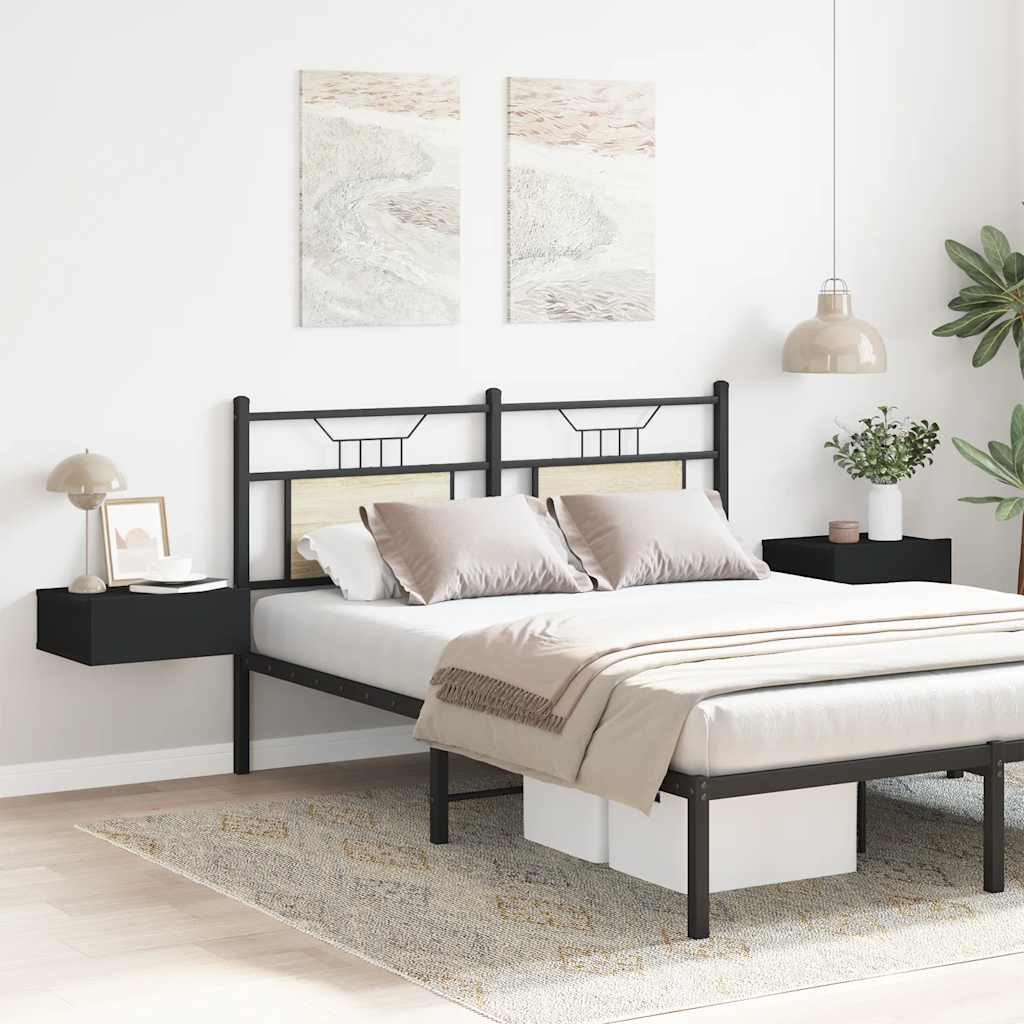 Comodini Pensili 2 pz Neri 40x30x15 cm in Truciolato cod mxl 53864