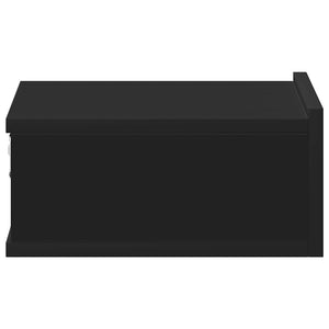 Comodini Pensili 2 pz-Set di 2 Tavolino da notte Neri 40x30x15 cm in Legno Multistrato