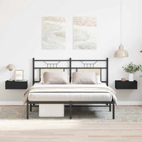 Comodini Pensili 2pz Neri 40x30x15 cm in Legno Multistrato 800309