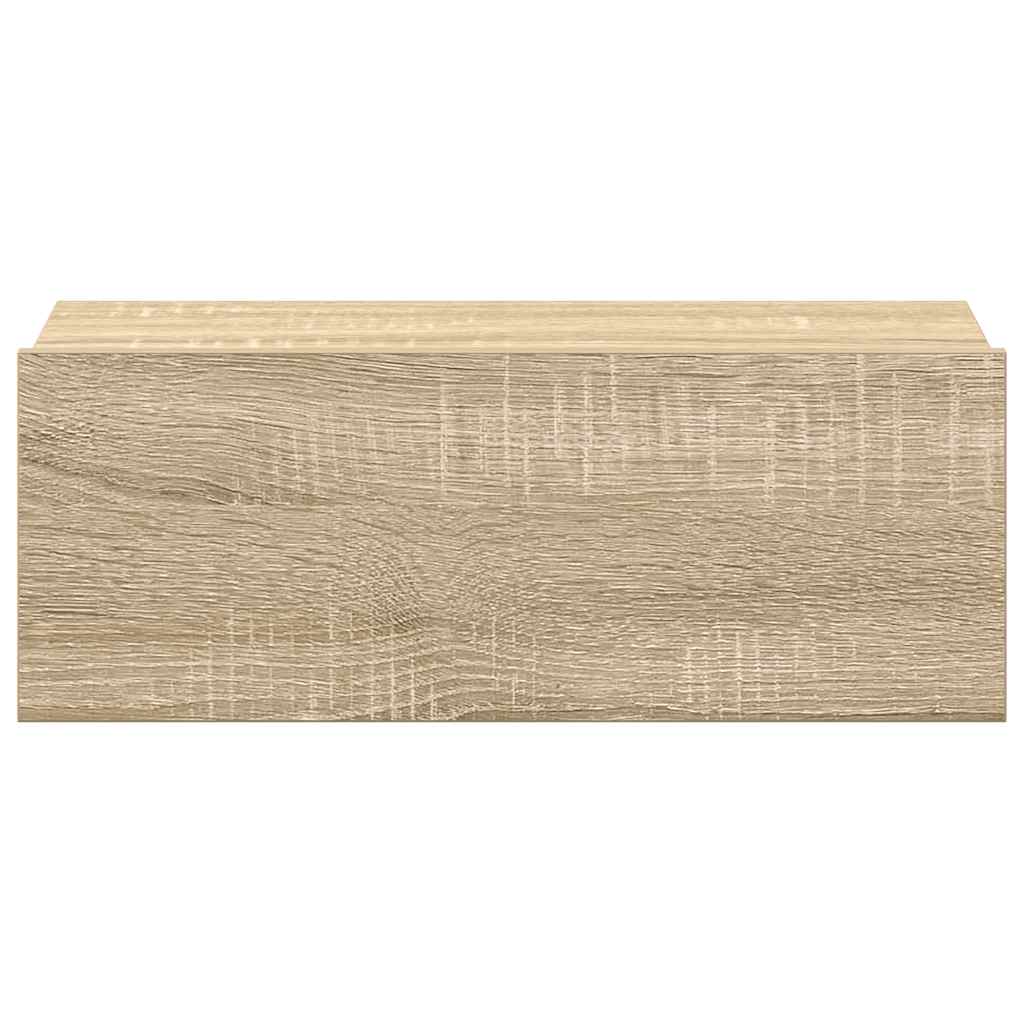 Comodini Pensili 2pz-Set di 2 Tavolino da notte Rovere Sonoma 40x30x15cm Legno Multistrato
