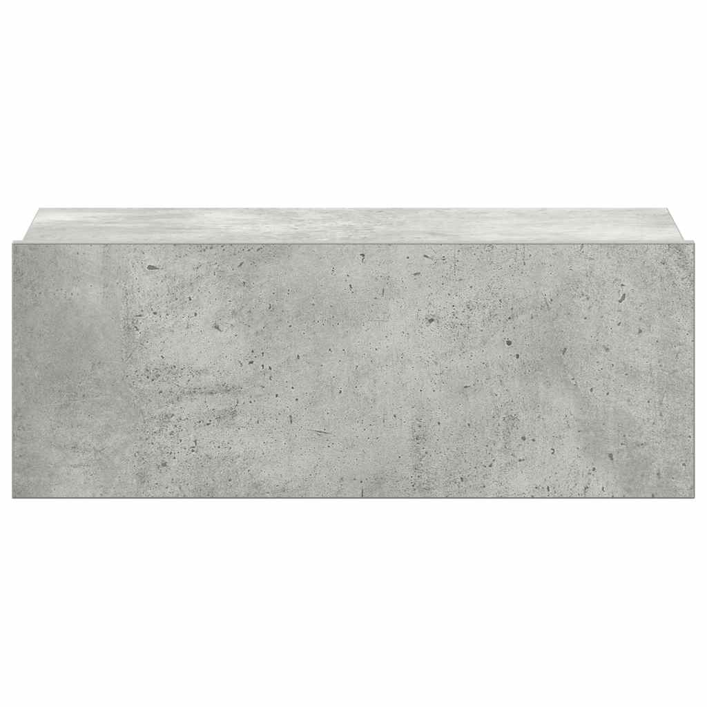Comodino Pensile Grigio Cemento 40x30x15cm in Legno Multistrato 800314