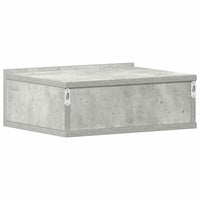 Comodino Pensile Grigio Cemento 40x30x15cm in Legno Multistrato 800314