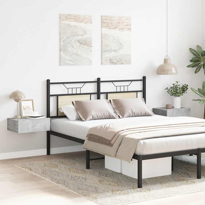 Comodini Pensili 2pz-Set di 2 Tavolino da notte Grigio Cemento 40x30x15 Legno Multistrato