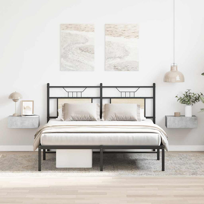 Comodini Pensili 2pz-Set di 2 Tavolino da notte Grigio Cemento 40x30x15 Legno Multistrato