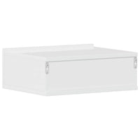 Comodino Pensile Bianco Lucido 40x30x15 cm in Legno Multistrato 800318