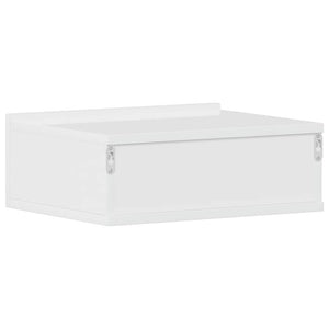 Comodino Pensile Bianco Lucido 40x30x15 cm in Legno Multistrato 800318