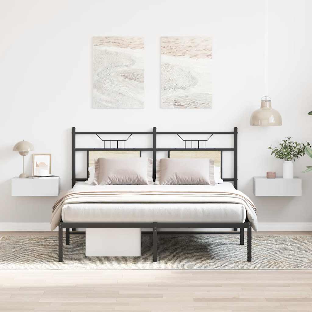 Comodini Pensili 2pz Bianco Lucido 40x30x15cm Legno Multistrato 800319