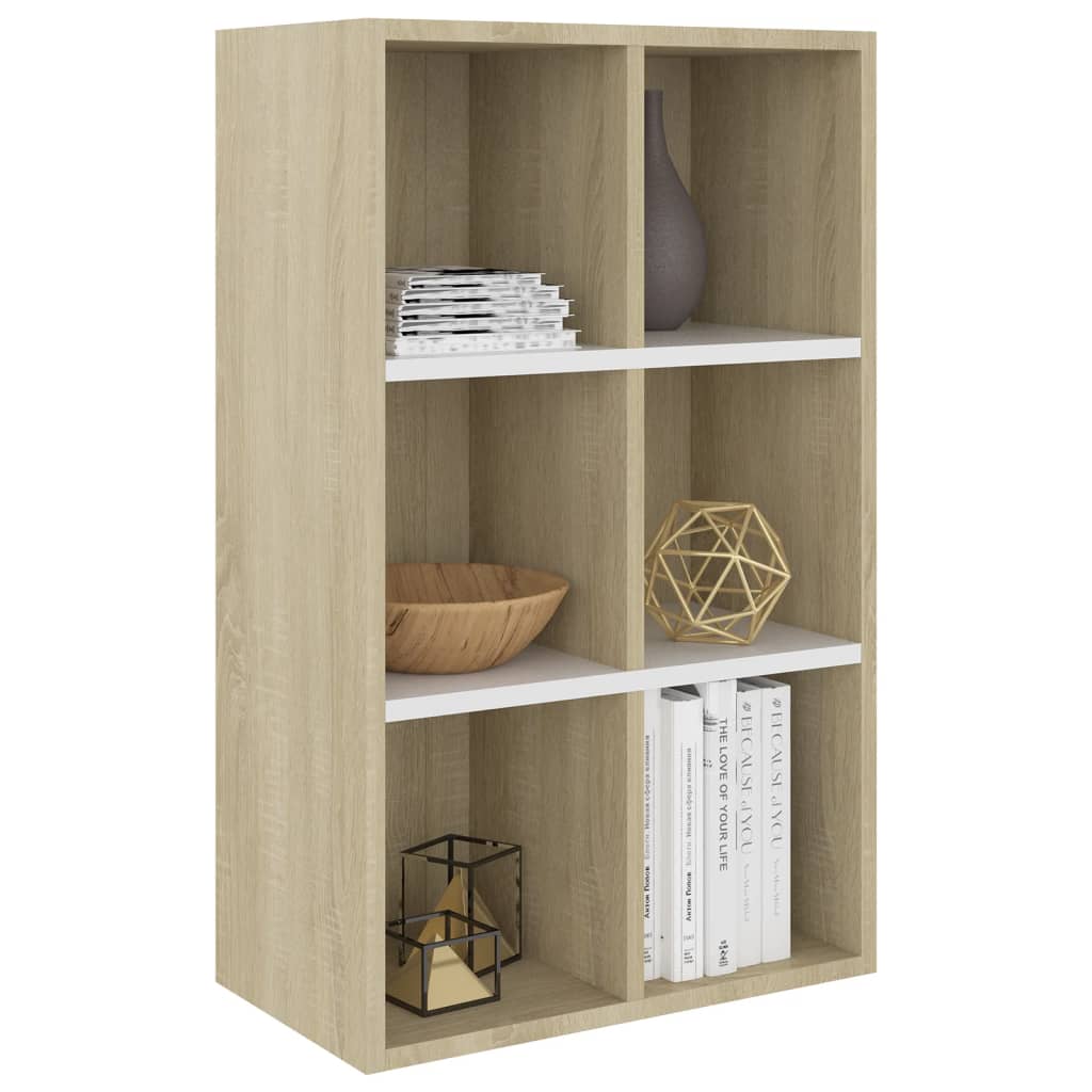 Libreria/Credenza Bianca Rovere Sonoma 66x30x97,8 cm Truciolato cod mxl 18087