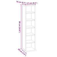 Mobile Porta CD Bianco 21x20x88 cm in Legno Multistrato 800351