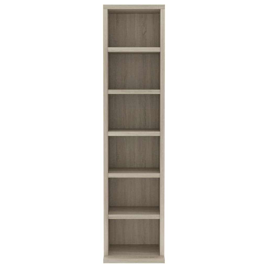 Mobile Porta CD Rovere Sonoma 21x20x88 cm in Legno Multistrato 800354