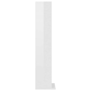 Mobile Porta CD Bianco Lucido 21x20x88 cm in Legno Multistrato 800357