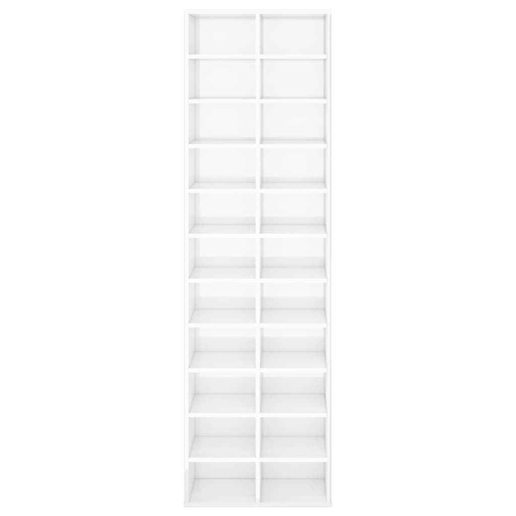 Scarpiera Bianco Lucido 54x34x183 cm in Truciolato 800375