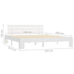 Giroletto senza Materasso Bianco 160x200 cm Legno Massello Pino 283158